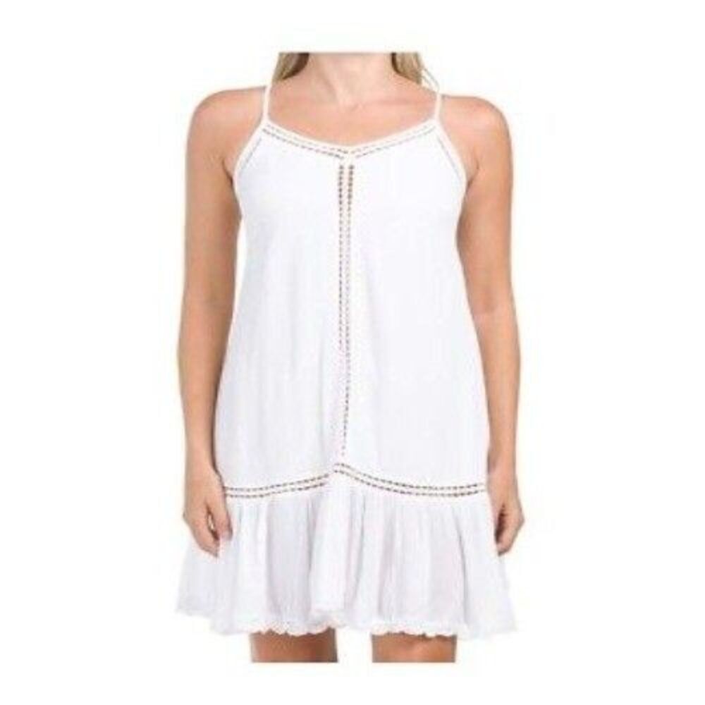 Cupcakes‎ & Cashmere Womens White Drop Waist Coast Crochet Frill Sundress XS